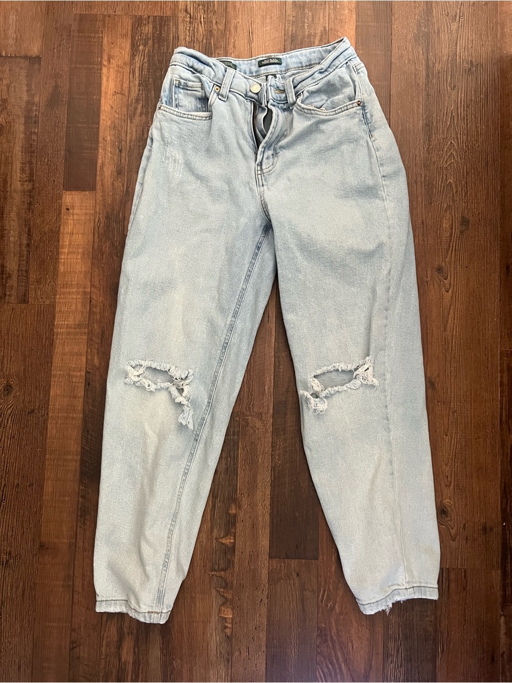 wild fable Light Blue Distressed Boyfriend Jeans